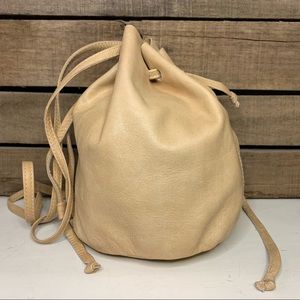 Nuage Bleu Maui Leather Bucket Cinch Crossbody Bag